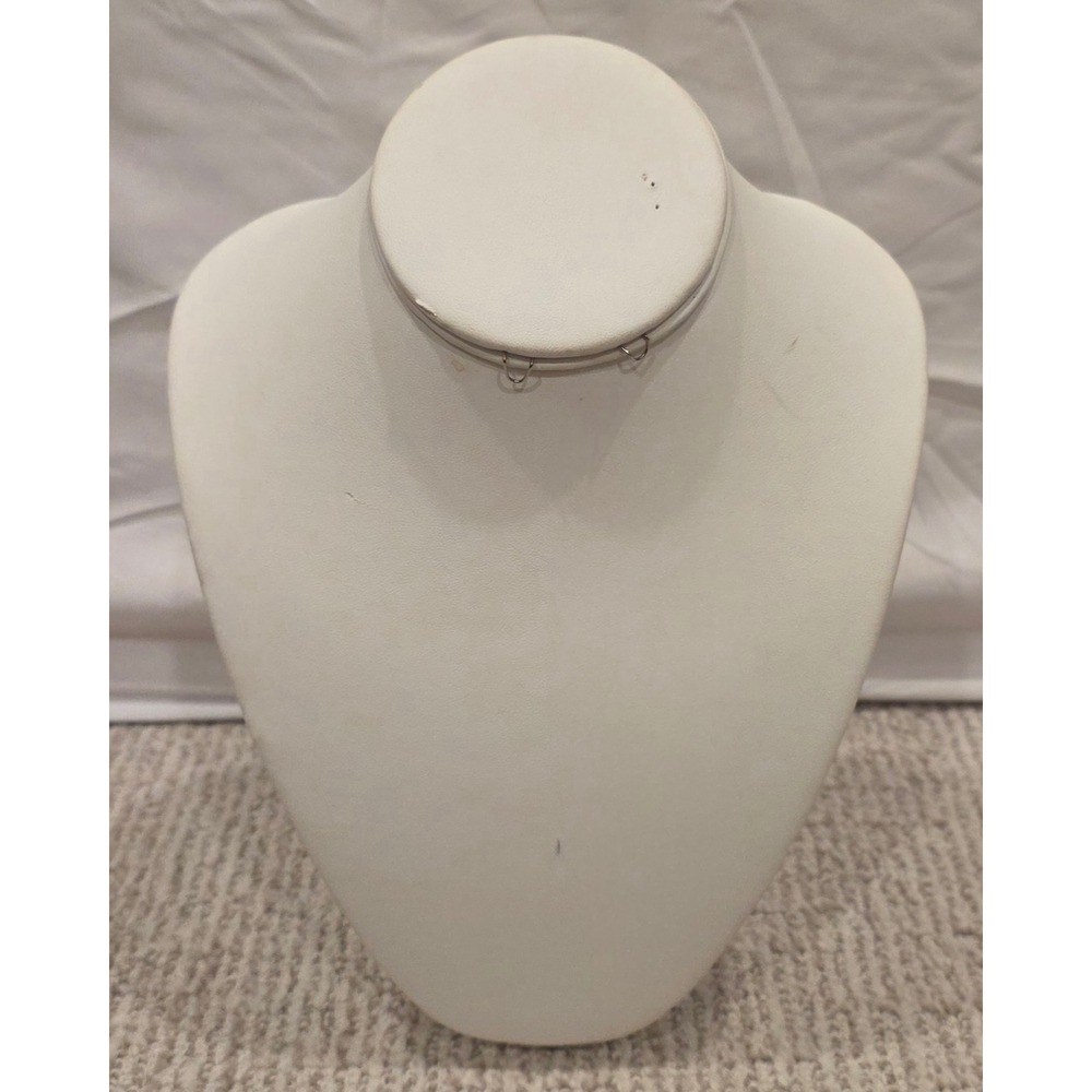 White Faux Leather Necklace Display Bust Jewelry Showcase Stand 11.5 Inch
